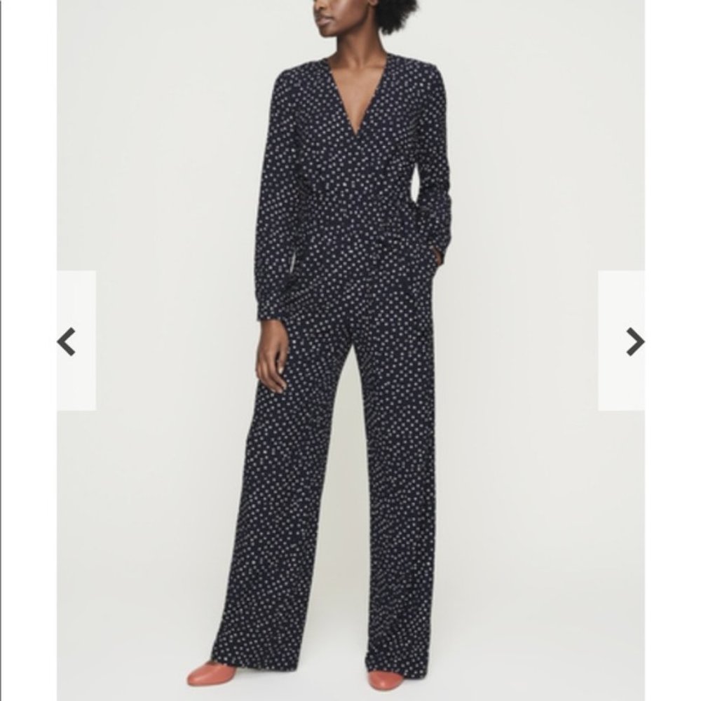 Long Tall Sally Navy Dot Jumpsuit Size 14
